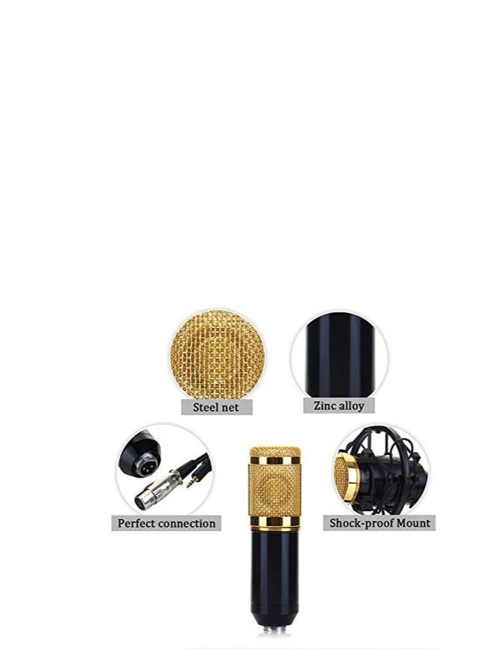 Bm-800 3.5mm wired sound recording condenser microphone with nb-35 microphone stand for radio broadcasting computer - Image 1