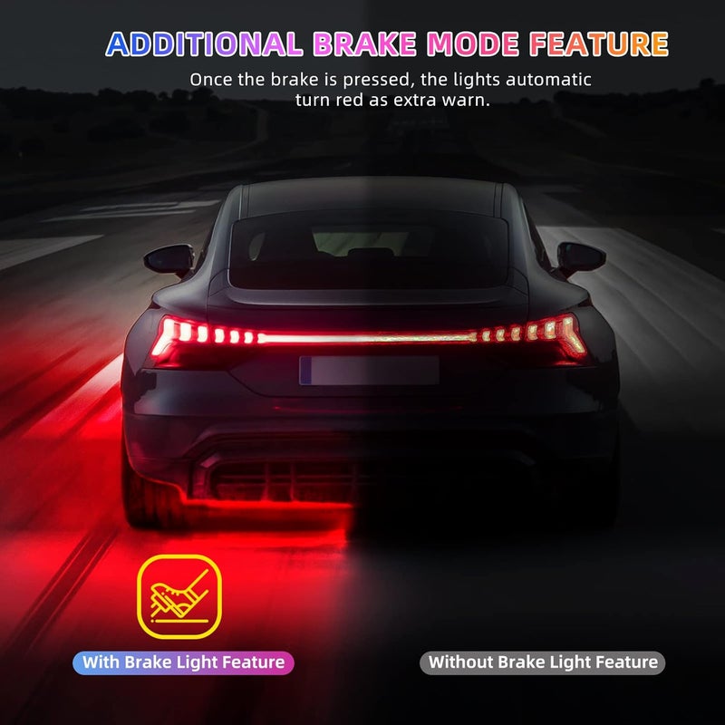 TDE Explorer.Lighting 4 pcs LED Neon Car Underglow Strip Lights for Jeep SUV ATV UTV Truck Golf Cart Driving Travel Essentials, 12-18V Waterproof Undercar Lighting with APP/RF Remote Control Music Sync Underbody Light Kit - Image 5