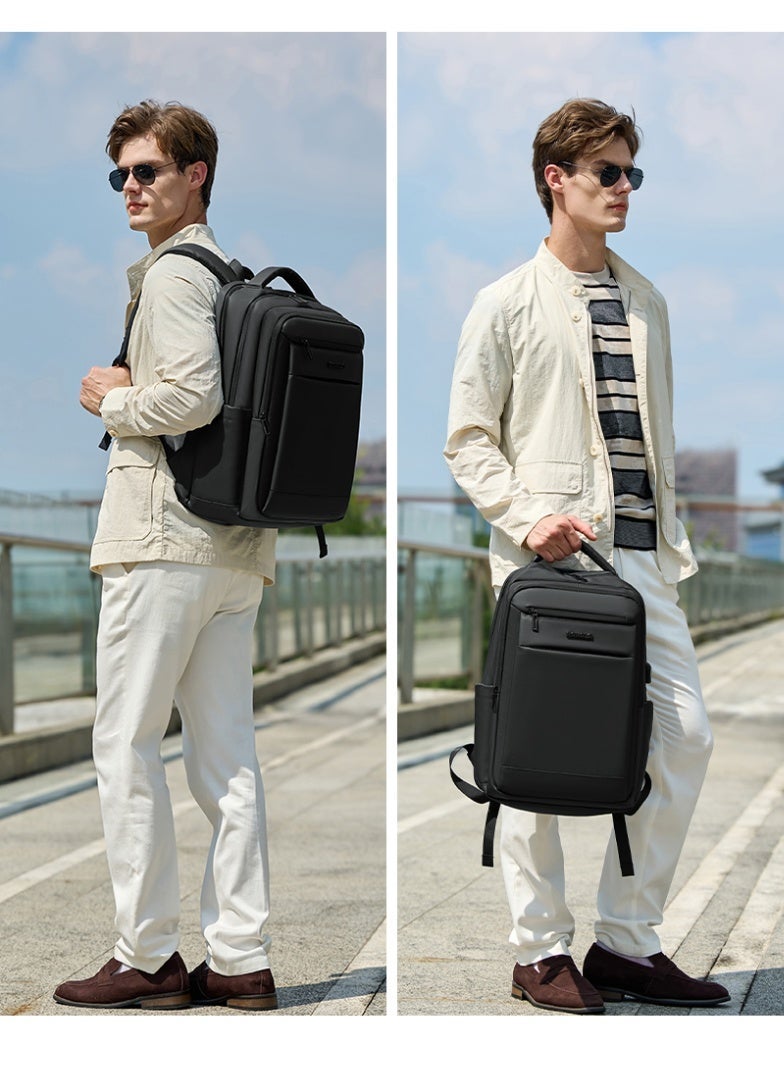 RAHALA RAL813 RAHALA Business Laptop Backpack - Water Resistant with USB Charging Port - Fashionable Design Black (Suitable for Men and Women) - Image 4