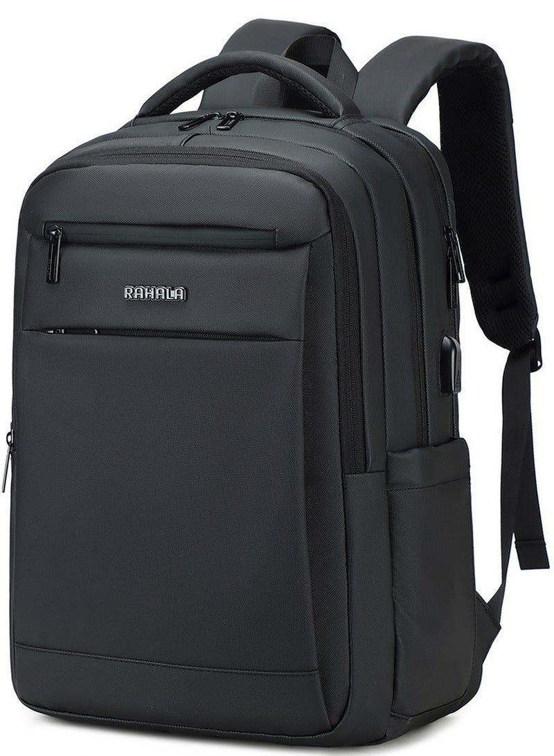 RAHALA RAL813 RAHALA Business Laptop Backpack - Water Resistant with USB Charging Port - Fashionable Design Black (Suitable for Men and Women) - Image 1
