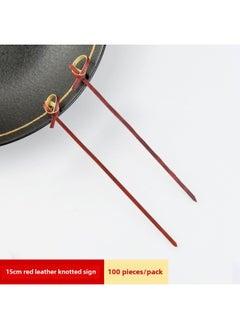 Mini Sugar-Coated Berry String Sticker Bamboo Sticker Disposable Special Material Net Red Small String Fruit Sticker Tool-Specifications:Red Skin Knotted/15cm/100