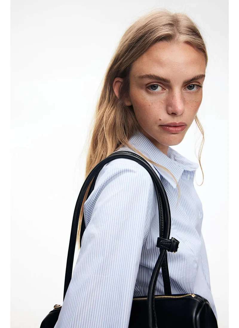 H&M Shoulder-pad tapered-waist shirt