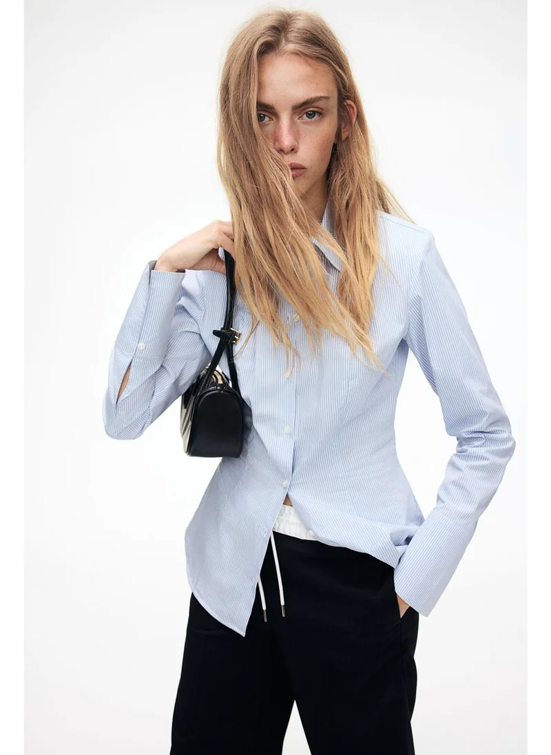 H&M Shoulder-pad tapered-waist shirt
