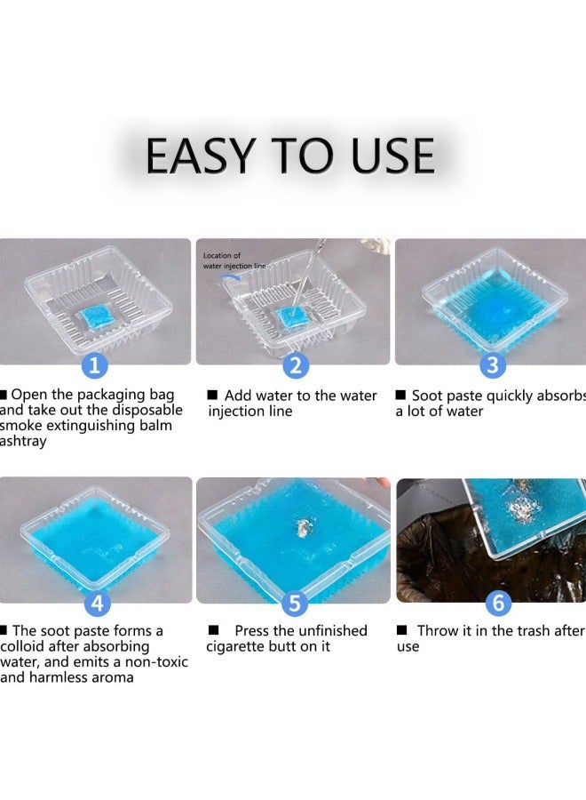 30 Pcs Disposable Ashtrays with Ash Absorbing Balm,  Portative Ash holder for  - Image 4