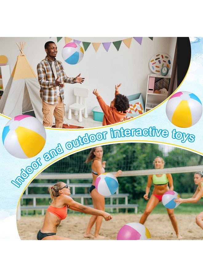 Seematn 12 Pieces Beach Ball 12 Inch Inflatable Ball Colorful Inflatable Glossy Panel Beach Ball Bulk Floating 16 Inch Deflated Size for Swimming Pool Summer Birthday Party Outdoor Activities Supplies - Image 5