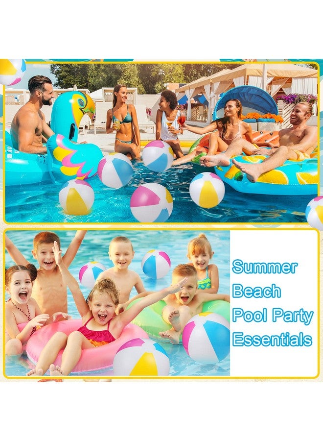 Seematn 12 Pieces Beach Ball 12 Inch Inflatable Ball Colorful Inflatable Glossy Panel Beach Ball Bulk Floating 16 Inch Deflated Size for Swimming Pool Summer Birthday Party Outdoor Activities Supplies - Image 3