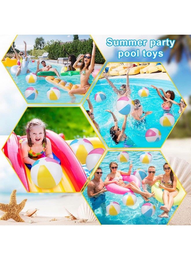 Seematn 12 Pieces Beach Ball 12 Inch Inflatable Ball Colorful Inflatable Glossy Panel Beach Ball Bulk Floating 16 Inch Deflated Size for Swimming Pool Summer Birthday Party Outdoor Activities Supplies - Image 4
