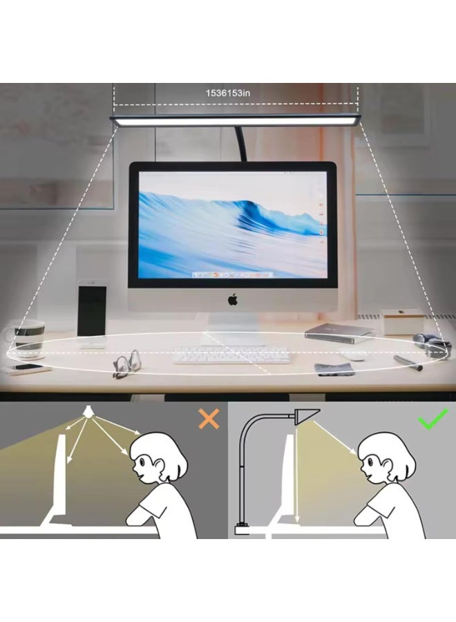 USB LED Desk Lamp with Clip – Flexible Arm, 6500K White Light, 7-10W – Eye-Caring Table Lamp for Reading, Office, Sewing, Nail Art  - Image 4