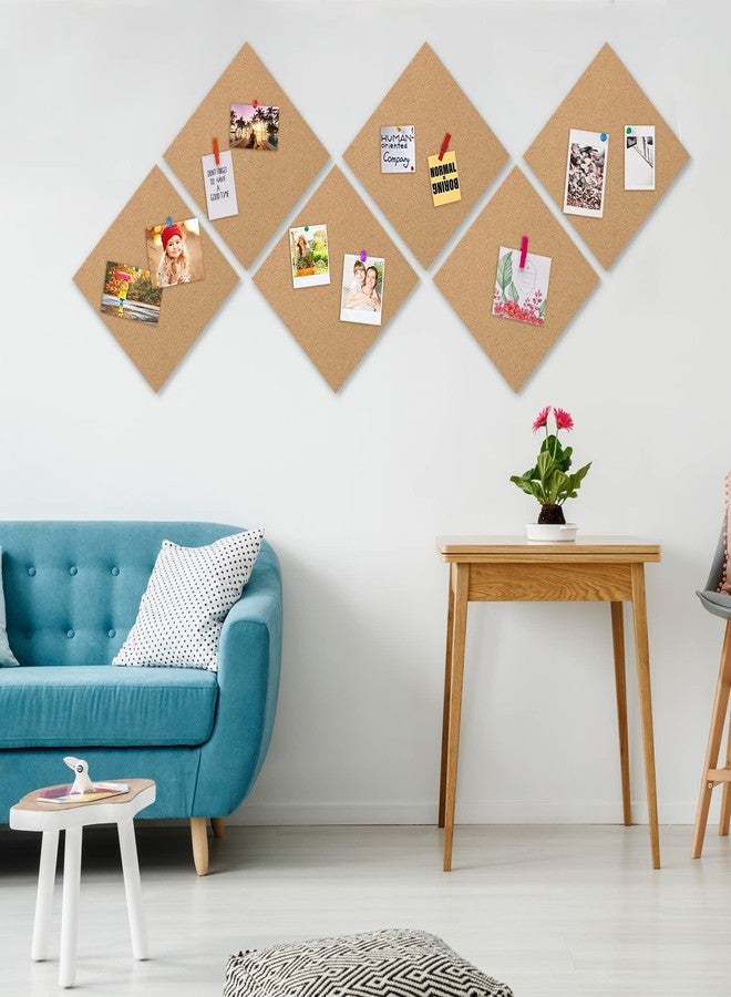 AKTOP Cork Board Bulletin Board 12x12, 1/2" Thick Cork Board Tiles 12 Pack, Small Square Pin Board for Wall, Self Adhesive Corkboards with 120 Push Pin Wood Clips for School, Home & Office - Image 2