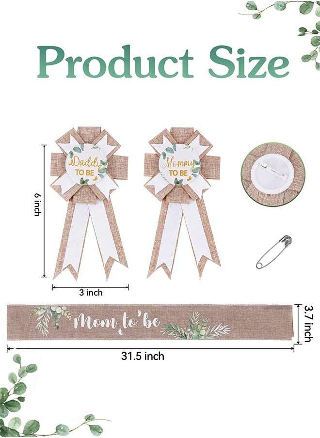 Lemon 3 Pack Mom to Be Decoration Set, Dad to Be Pin Baby Shower Decorations, Mommy to Be Sash Baby Shower Pin Set for Pregnant Keepsake Gifts  - Image 5