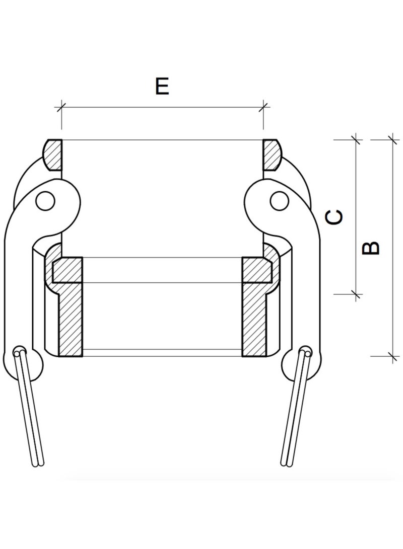 Aluminum Camlock Coupling Part D (BSPT 6'')  - Image 2