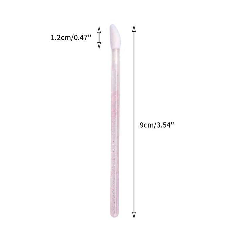 G2PLUS 100PCS Glitter Crystal Lip Brush, Disposable Lip Brushes, Lip Gloss Applicators,Lip Gloss Wands Applicator Perfect Makeup Tool Kits (Pink) - Image 2