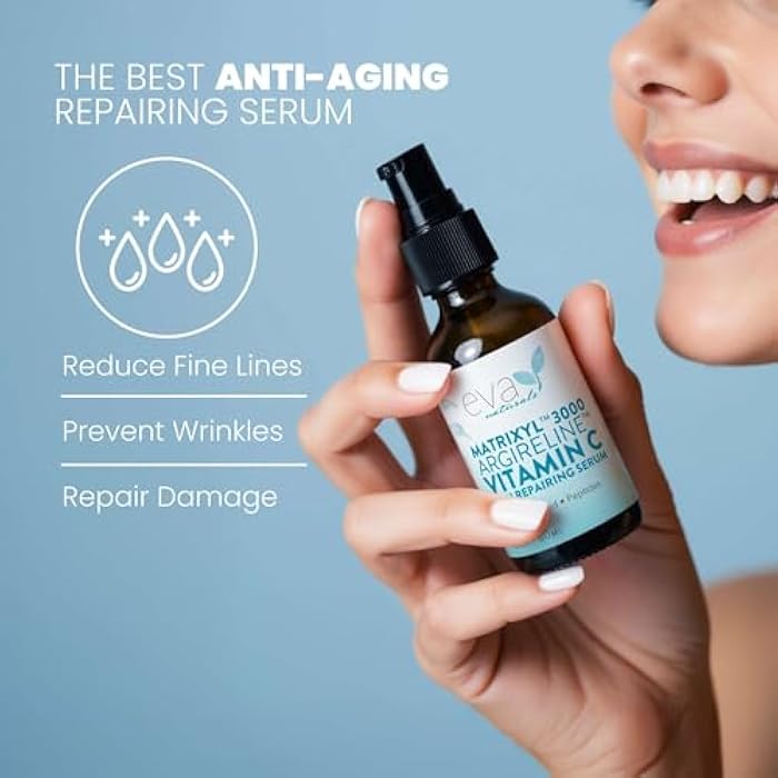 Eva Naturals Matrixyl 3000 & Argireline Peptide Serum for Face – Anti-Aging Collagen Booster with Vitamin C & Hyaluronic Acid – Reduces Appearance of Fine Lines, Smooths, Hydrates & Firms - 2 Fl Oz - Image 3