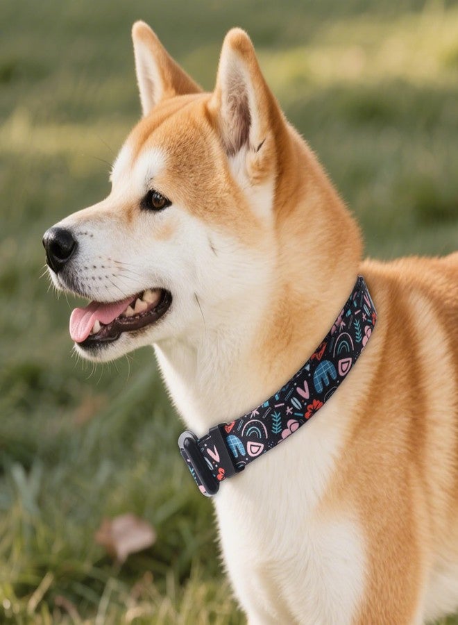 كيوكيو بيتس طوق كلاب ناعم قابل للتعديل من QQPETS: مزين بنقوش زهور وردية متعددة الألوان لطيفة، مناسب للحيوانات الأليفة من الجنسين، صغير وكبير، للمشي والجري والتدريب. - Image 2