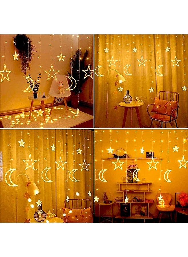 نيبمينينت أضواء رمضان، زينة رمضان للمنزل، زينة تعاليق على شكل نجوم وأقمار مع جهاز تحكم عن بعد وحافظة بطاريات (6 نجوم صغيرة، 3 نجوم كبيرة، 3 أشكال أقمار)  - Image 2