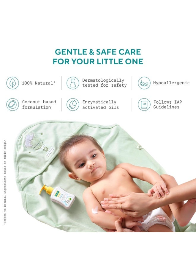 EQUALSTWO by Zydus Baby Moisturizer, 500ml, 100% Natural Coconut based Daily Baby Skin Care Body Lotion for Nourishing Skin, All Skin Types, PH 5.5, Dermatalogically Tested, No Parabens No Sulphates, (Pack 1) - Image 4