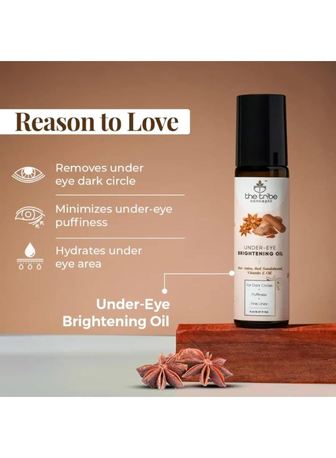 The Tribe Concepts Under Eye Brightening Oil for Dark Circles Removal, Reduces Puffiness Fine Lines, Wrinkles, Aging, Eye Pigmentation with Star Anise, Amla, Lodhra 100% Natural for Men/Women - 8 ml - Image 3