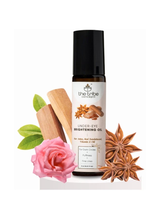 The Tribe Concepts Under Eye Brightening Oil for Dark Circles Removal, Reduces Puffiness Fine Lines, Wrinkles, Aging, Eye Pigmentation with Star Anise, Amla, Lodhra 100% Natural for Men/Women - 8 ml - Image 1