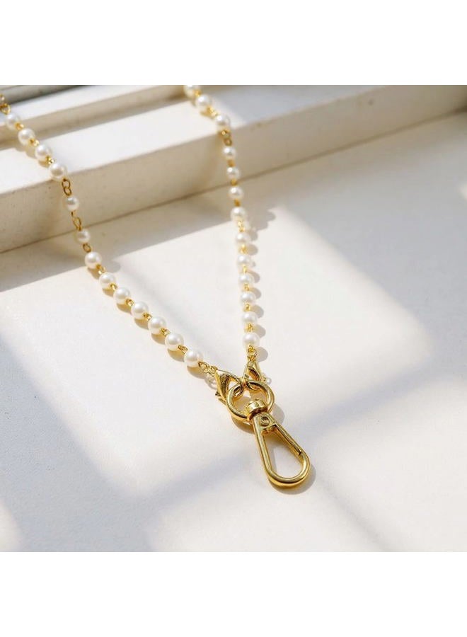 Sopopal Pearl Gold Chain Lanyard for Women Lanyards for ID Badges Classy Key Lanyards for Cruise Ship Cards - Image 4