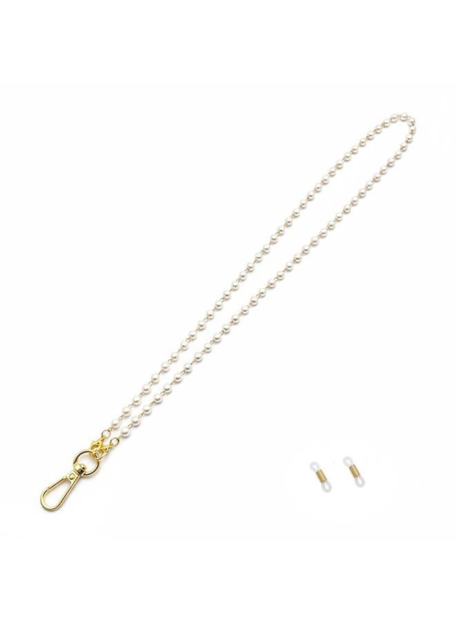 Sopopal Pearl Gold Chain Lanyard for Women Lanyards for ID Badges Classy Key Lanyards for Cruise Ship Cards - Image 1