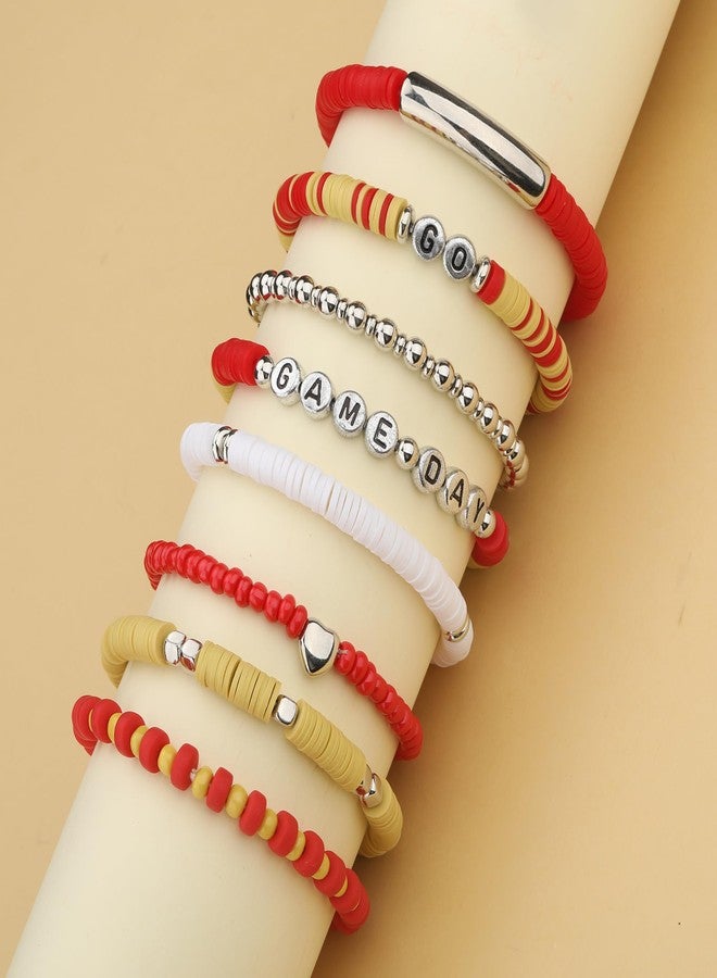 Sanyaa Yellow and Red Game Day Football Bracelets (Red+Yellow) - Image 3