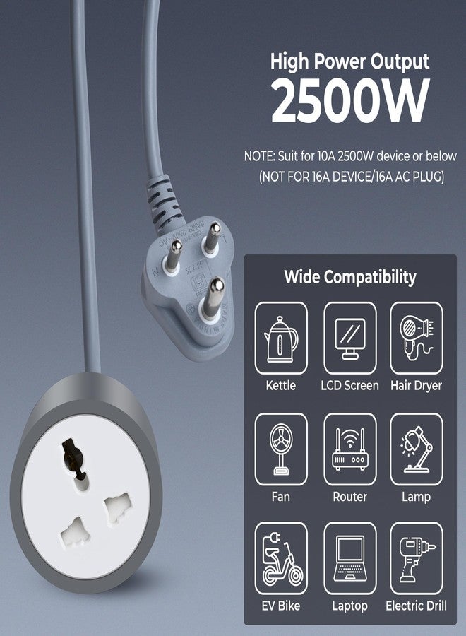 FOXIN 5m Long 10AWG Heavy Duty Male to Female Power Extension Cord for Indoor & Outdoor, 2500W High Power Output, 3-Pin Plug, Power Cord Wire Extender Power Cable for appliances, Electronics & Home - Image 3