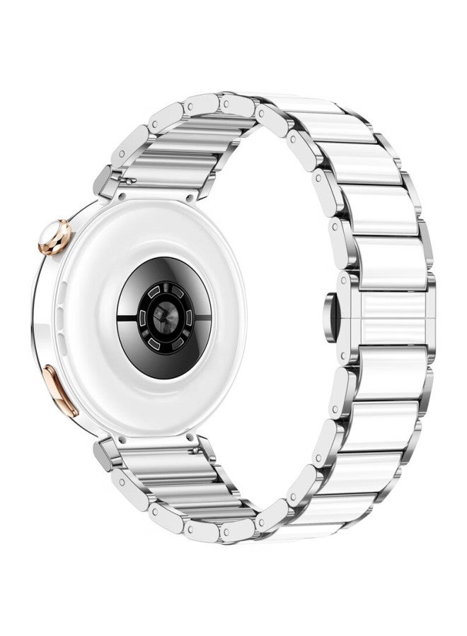 Wei Qiantu Weiqiantou White Ceramic Watch Band For Huawei Watch Gt5/5 Pro/gt4/watch4 Pro/watch3 Pro, Silver - Image 1