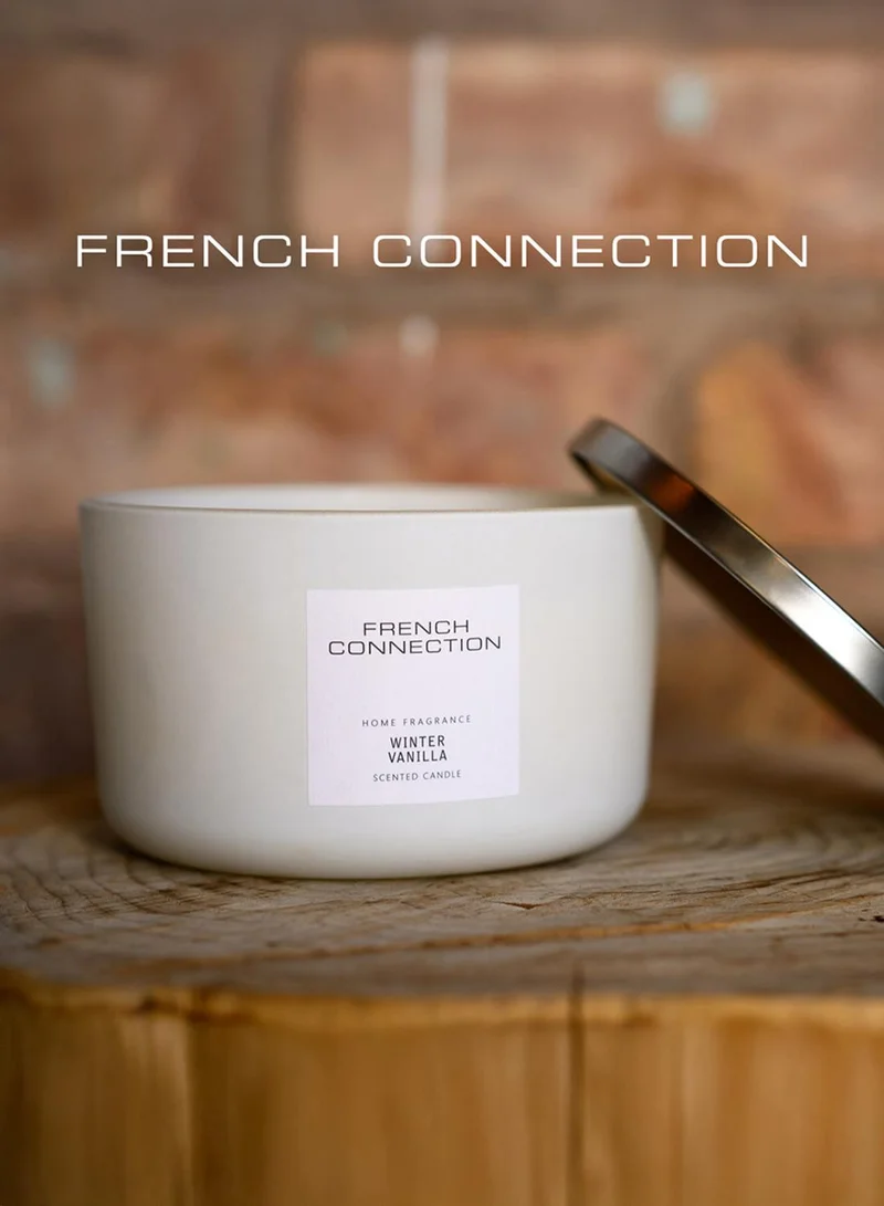 فرنش كونكشن شمعة فانيليا شتوية مجموعة بيضاء ٤٣١ جرام