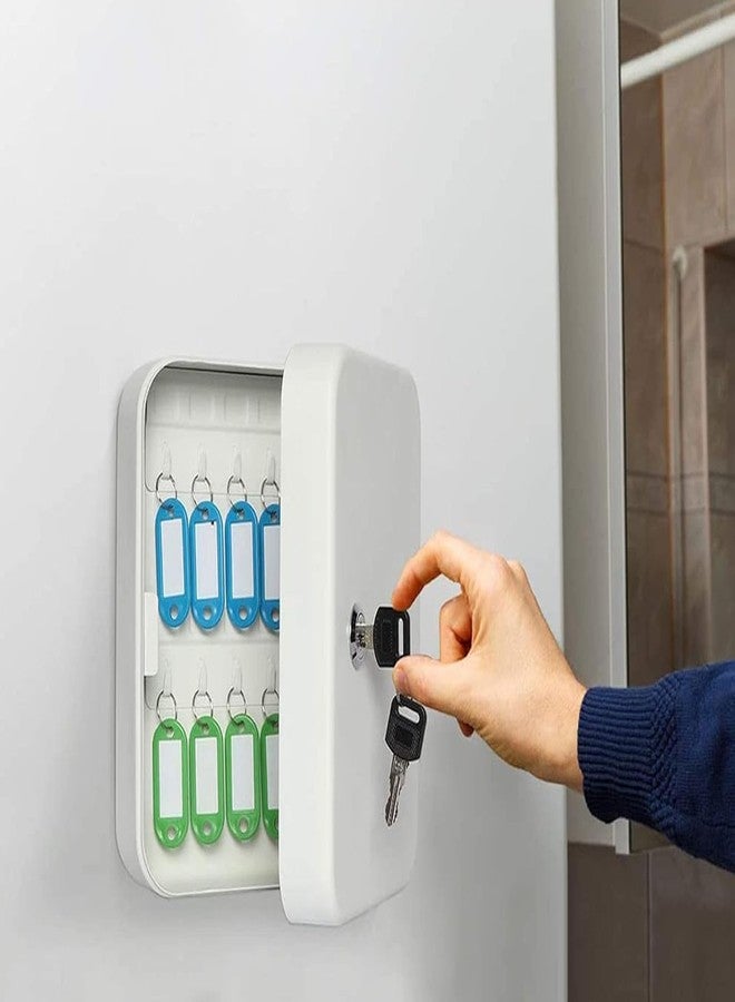RONFILD Adjustable Combination Cabinet Locker Key Box with Lock Holder, Safe Key Security Wall Mount Metal Lock Box with 20 Hooks 1PCS - Image 2