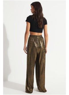 JUNE June Glitter Detail Shiny Trouser Gold  - Image 5
