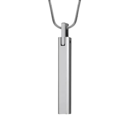 THE MEN THING SLEEK APEX - Pure Titanium Steel Silver Bar Pendant with 24inch Snake Chain for Men & Boys - Image 1