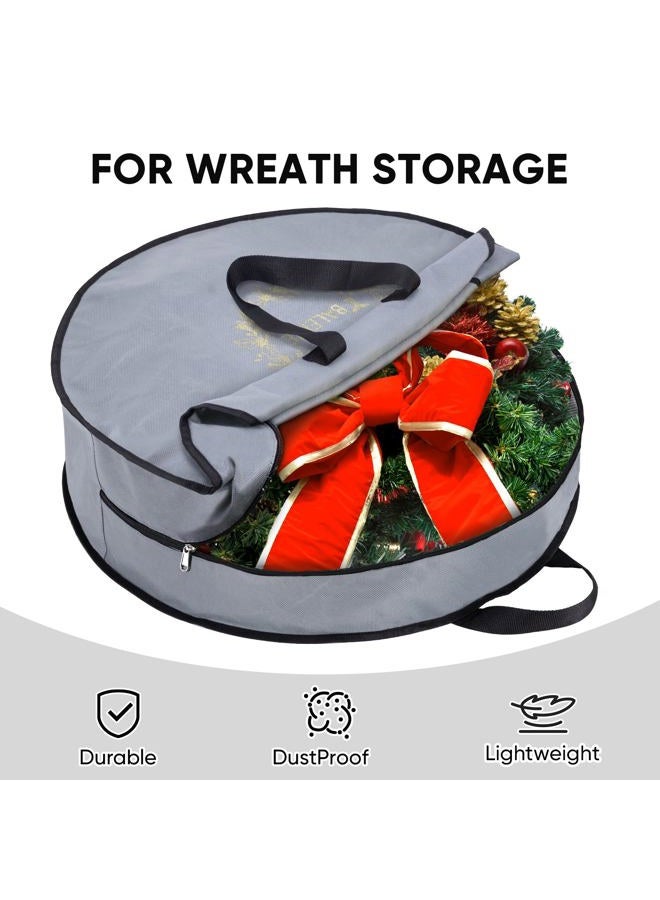Baleine 2 Pack Wreath Storage Container, Water Repellent Christmas Wreath Storage Bag with Reinforced Handle for Holiday Xmas (Red, 36"X8") - Image 3