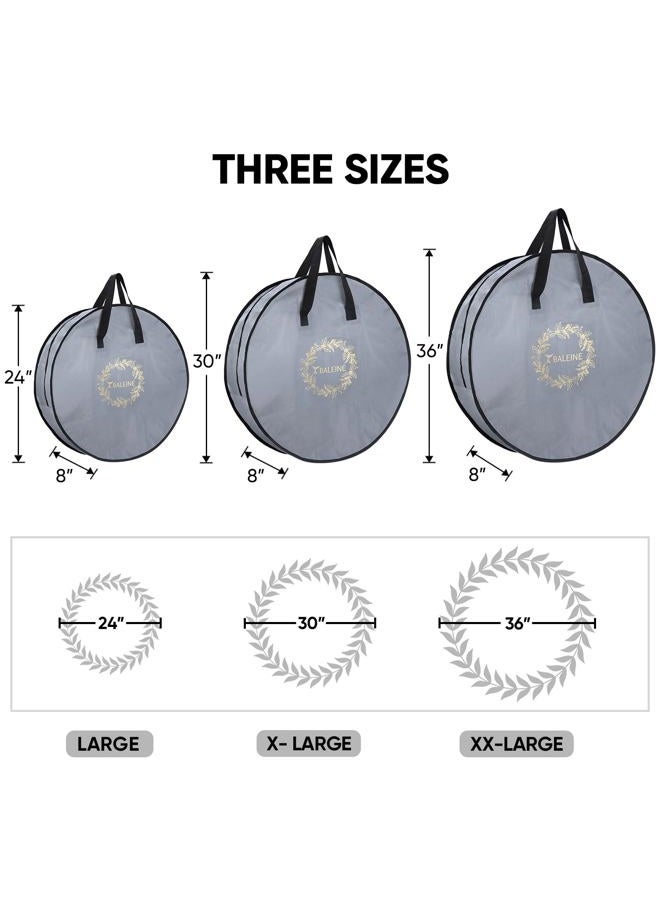 Baleine 2 Pack Wreath Storage Container, Water Repellent Christmas Wreath Storage Bag with Reinforced Handle for Holiday Xmas (Red, 36"X8") - Image 4