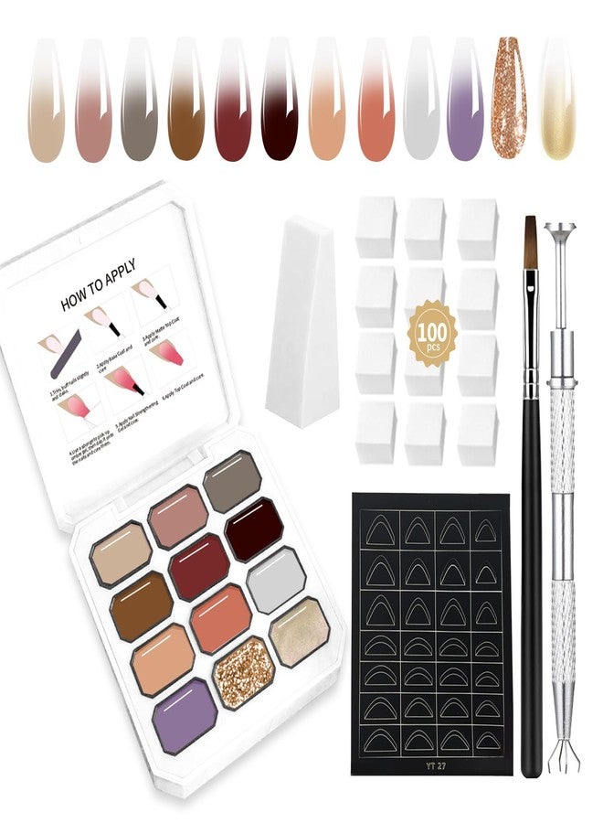 AOBOO لوحة طلاء الأظافر الجل المتدرج AOBOO 12 لون مجموعة متعددة الاستخدامات لفن الأظافر اليومي، تتكيف بسرعة مع أنماط طلاء الأظافر المتدرجة المتنوعة (c3) - Image 1