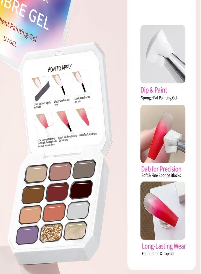 AOBOO لوحة طلاء الأظافر الجل المتدرج AOBOO 12 لون مجموعة متعددة الاستخدامات لفن الأظافر اليومي، تتكيف بسرعة مع أنماط طلاء الأظافر المتدرجة المتنوعة (c3) - Image 5