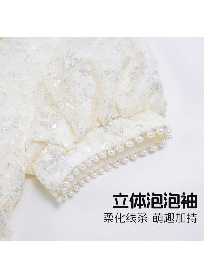 Bumblebee Girl's Dress New Chinese Style Children's Princess Dress 2025 Summer New Fashion Sparkle Tulle Skirt For Girls - Image 4