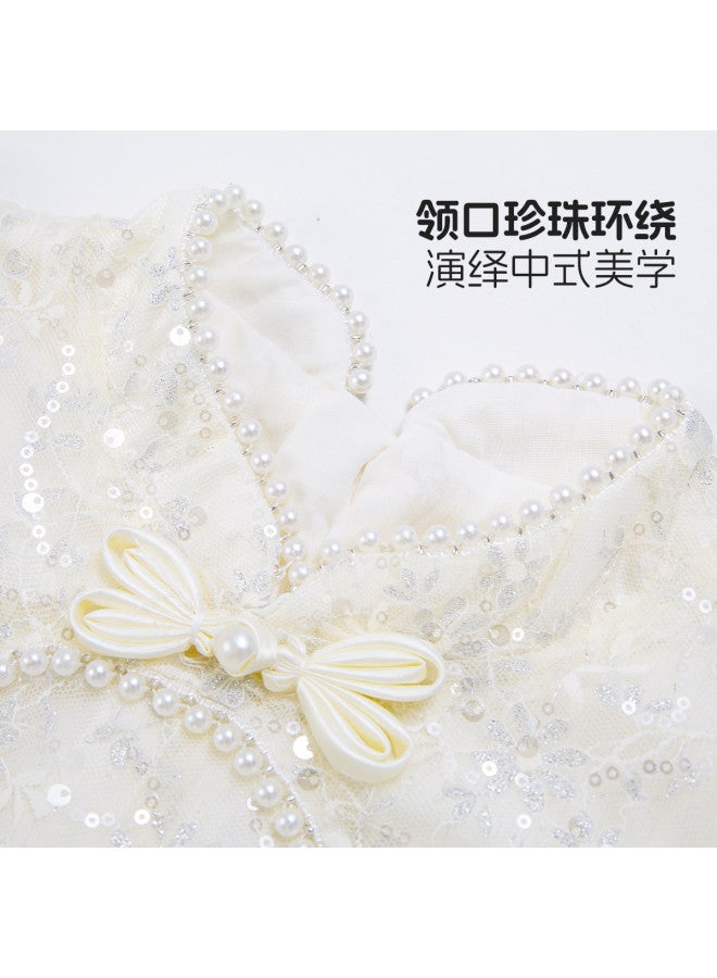 Bumblebee Girl's Dress New Chinese Style Children's Princess Dress 2025 Summer New Fashion Sparkle Tulle Skirt For Girls - Image 3