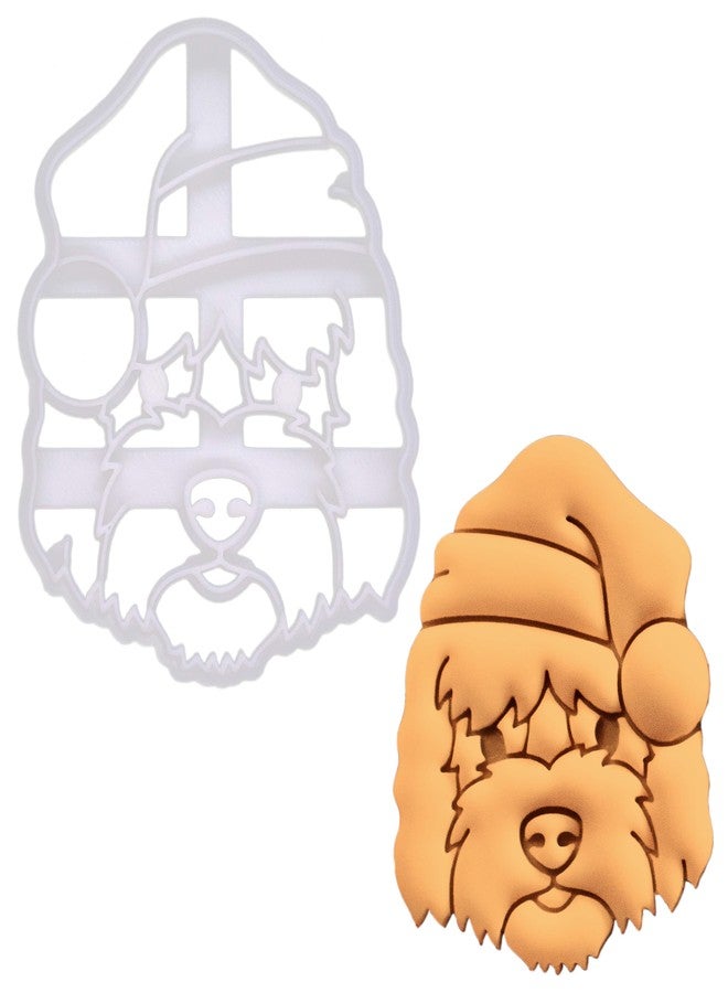 BAKERLOGY Santa Goldendoodle Cookie Cutter - Bake Cute Christmas Dog Treats - Detailed Biscuit Cutter Design for Baking and Crafts, ideal on fondant, dough, clay - Image 1