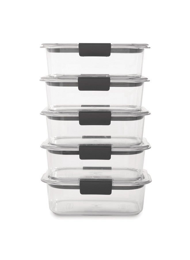 Rubbermaid حاويات تخزين الطعام من روبيرماند بريلينس خالية من BPA وأغطية محكمة الإغلاق مثالية لتحضير وجبات الغداء وبقايا الطعام مجموعة من 5 (3.2 كوب) - Image 2