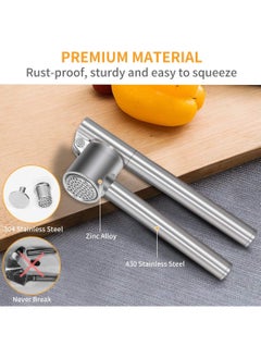 Garlic Press Mincer - 304 Stainless Steel Garlic Crusher, Detachable, Heavy-duty, Rust Proof Garlic Mincer Design for Extracts More Garlic Paste Per Clove - pzsku/Z3423F4857CA4CBC485F2Z/45/_/1734338034/3018baef-3160-49af-857c-4d27226b6df0