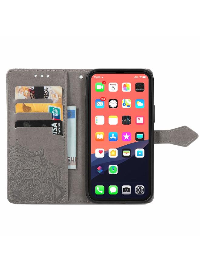 Zaboon Case For iPhone 13 Pro Max Mandala Flower Embossed Horizontal Flip Leather Case with Holder & Three Card Slots & Wallet & Lanyard - Image 3