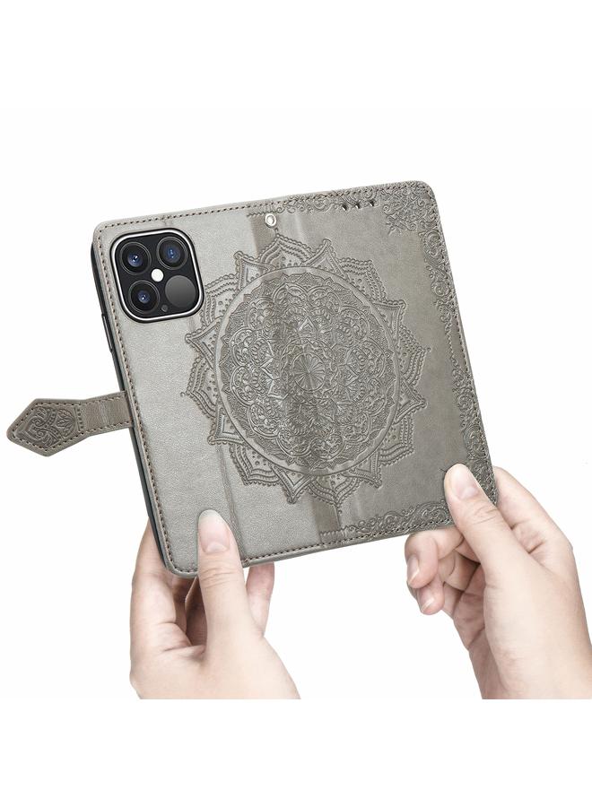 Zaboon Case For iPhone 13 Pro Max Mandala Flower Embossed Horizontal Flip Leather Case with Holder & Three Card Slots & Wallet & Lanyard - Image 5
