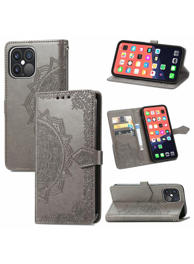 Zaboon Case For iPhone 13 Pro Max Mandala Flower Embossed Horizontal Flip Leather Case with Holder & Three Card Slots & Wallet & Lanyard - Image 1