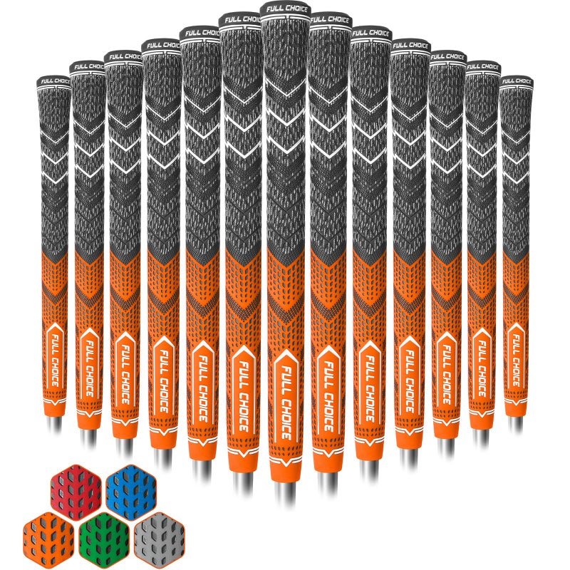 Full Choice Cross Corded Golf Grips 13 Pack, Low Taper Design, Choose from 13 Grips or 13 Grips with All Kits, 3 Sizes 5 Colors Options, Multi-compound Hybrid Golf Club Grips, CG01 Series - Image 1