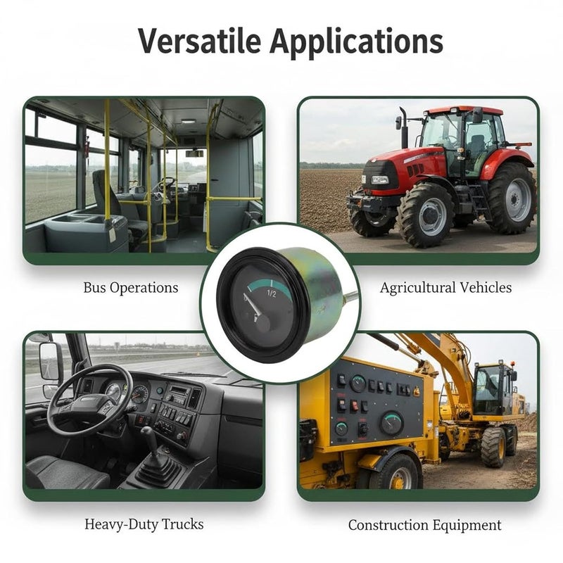 24V Fuel Gauge, Universal Fuel Level Gauge, Copper Construction - High Accuracy Measurement, Easy Installation, for Trucks Buses Tractors - Image 3