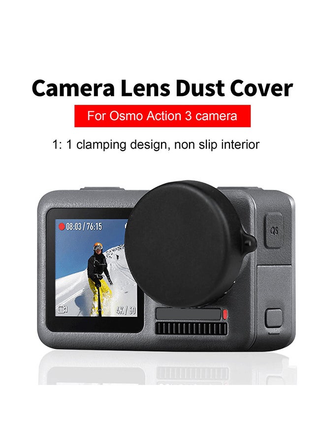 O Ozone - Camera Lens Cap Lens Protector for DJI OSMO Action 3 Plastic Lens Dust Cover Camera Lens Protective Cover Sports Camera Accessories - Black - Image 1