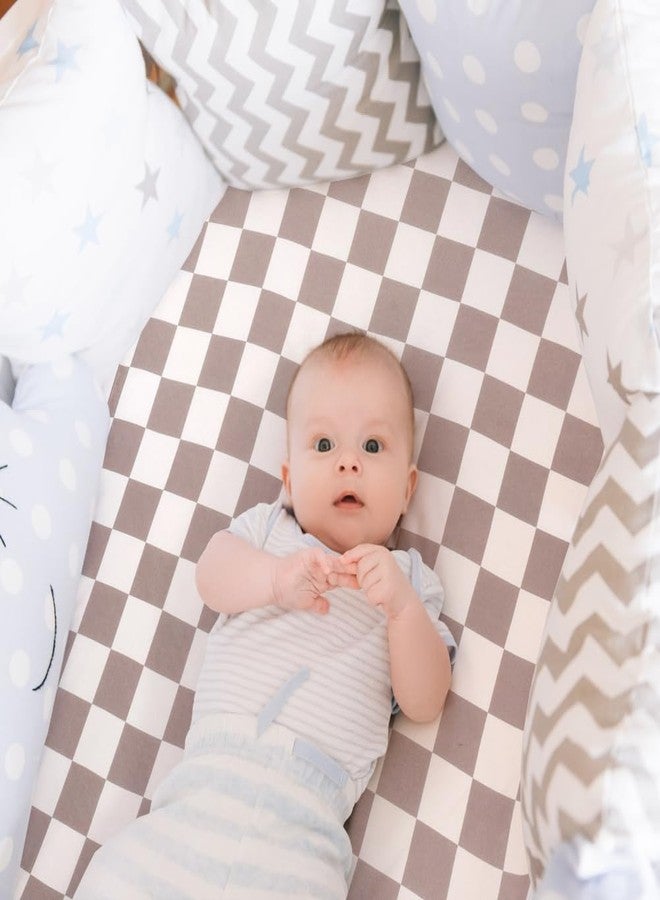 FIGEPO 4 Pack Checkered Bassinet Sheets Neutral Breathable Fitted Baby Sheets Nursery Sheets for Baby Boys or Girls (Bassinet Sheet) - Image 5