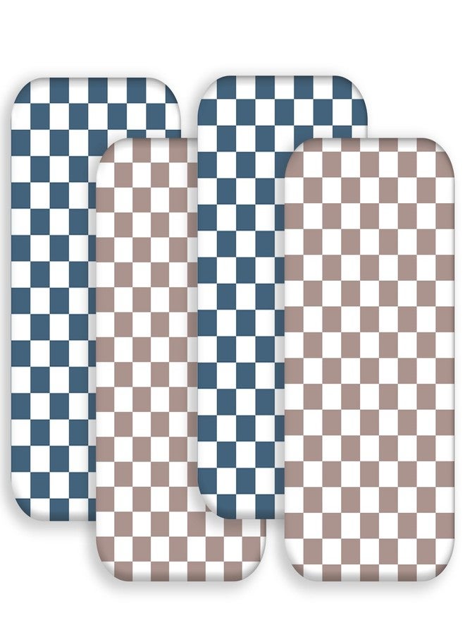 FIGEPO 4 Pack Checkered Bassinet Sheets Neutral Breathable Fitted Baby Sheets Nursery Sheets for Baby Boys or Girls (Bassinet Sheet) - Image 1