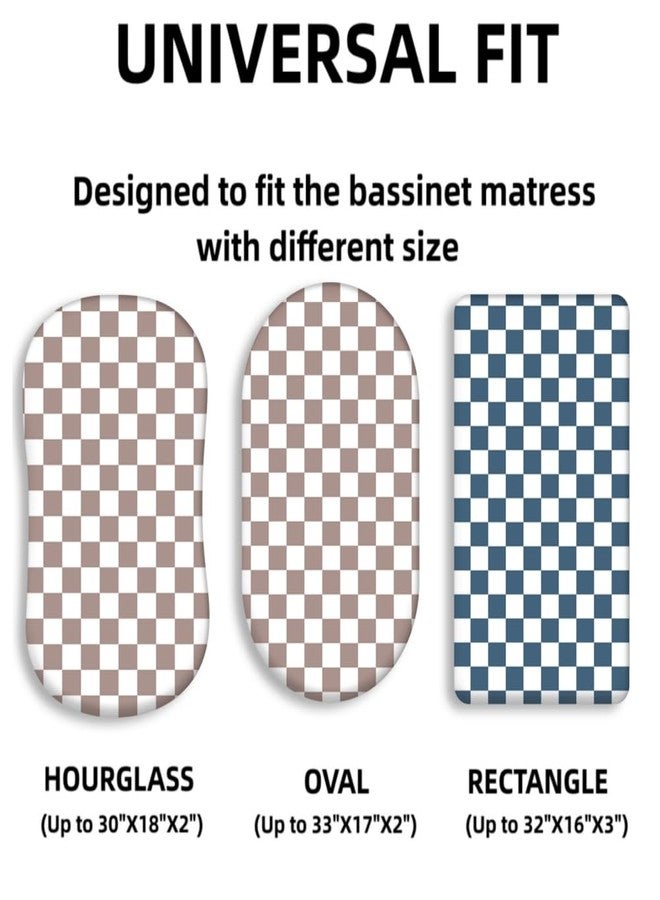 FIGEPO 4 Pack Checkered Bassinet Sheets Neutral Breathable Fitted Baby Sheets Nursery Sheets for Baby Boys or Girls (Bassinet Sheet) - Image 2