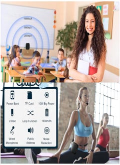 Excefore Wireless Voice Amplifier Portable Mini Voice Amplifier with Wired Microphone Headset Waistband Supports MP3 Format Audio for Teachers Singing Coaches Training Presentation Tour Guide  - Image 3